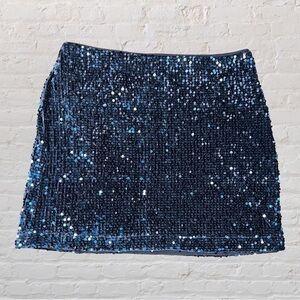 Rachel Zoe Joie Blue Sequin Mini Skirt, Size M
